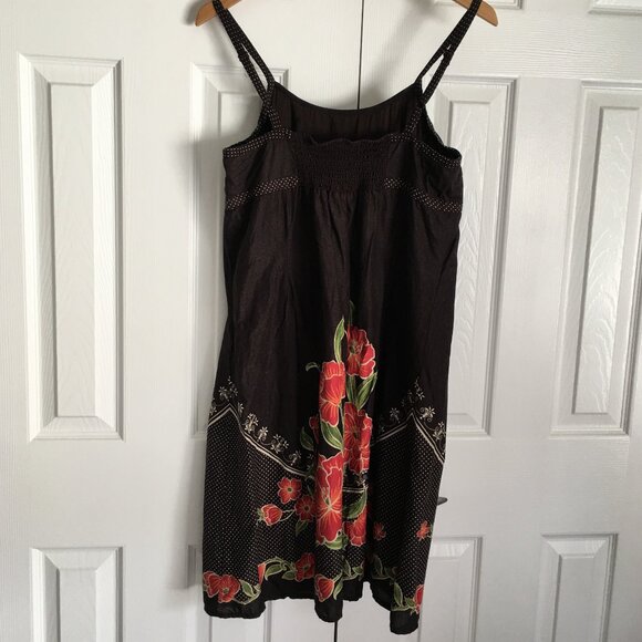 Brown Cotton Floral Sundress-Lined - Picture 2 of 5